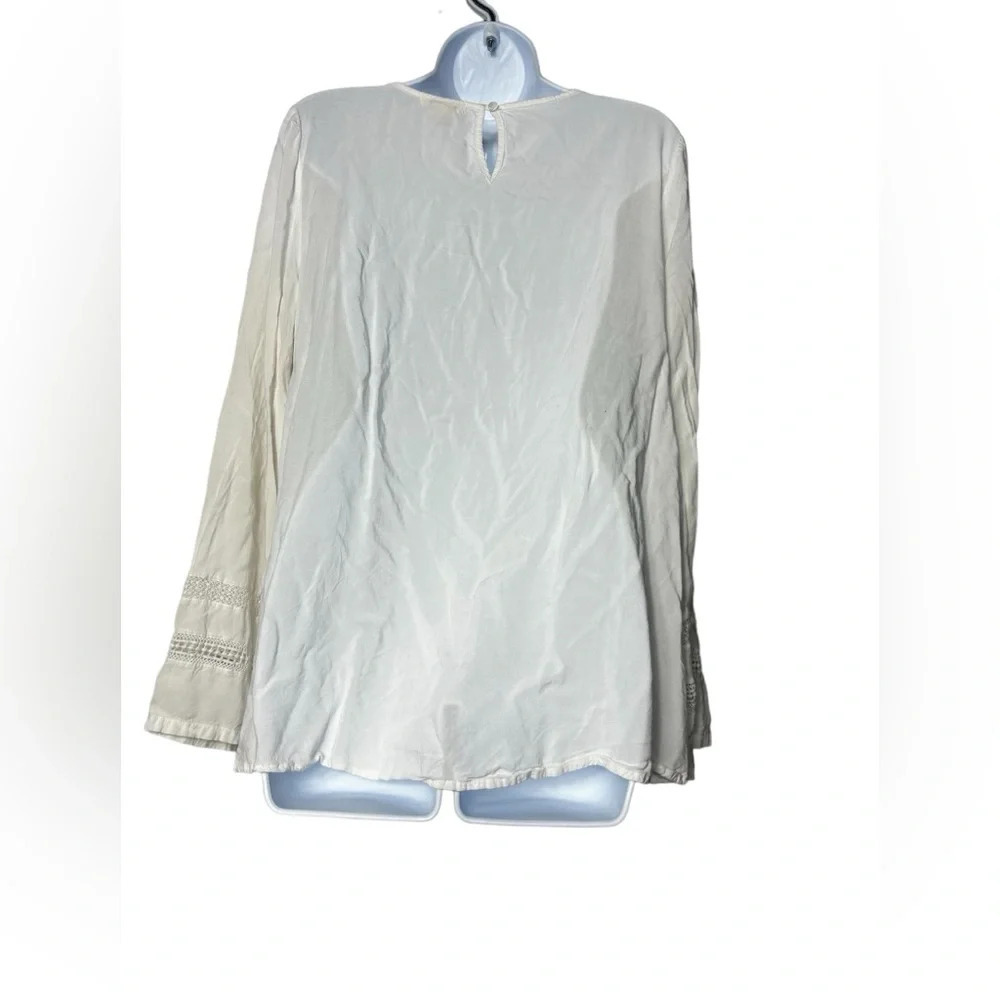 Sundance Catalog White Sheer Long Sleeve Boho Tunic Shirt Blouse Size Small - Picture 4 of 7